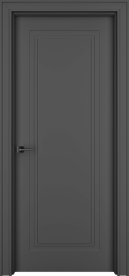 Дверь Офрам Паспарту цвет Черная эмаль (RAL9005) Глухое полотно