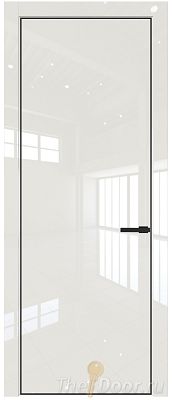 Дверь Profil Doors 1LE цвет Магнолия люкс кромка Черный матовый RAL9005