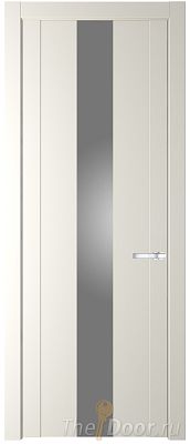 Дверь Profil Doors 1.9P цвет Перламутровый Белый стекло Lacobel Серебрянный Лак