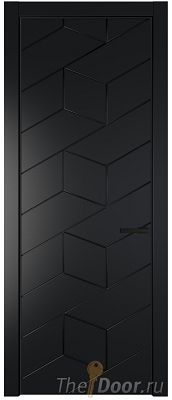 Дверь Profil Doors 9PE цвет Блэк кромка Черный матовый RAL9005