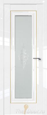Дверь Profil Doors 24L Белый Люкс молдинг Золото стекло Кристалл Матовое