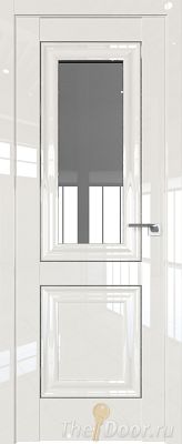 Дверь Profil Doors 28L Магнолия люкс стекло Прозрачное молдинг Серебро