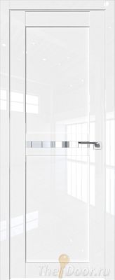 Дверь Profil Doors 2.43L цвет Белый люкс стекло Прозрачное