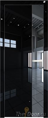 Дверь Profil Doors 100LK цвет Черный люкс кромка Матовый Алюминий с 4-х сторон стекло Зеркало
