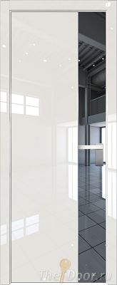 Дверь Profil Doors 100LK цвет Магнолия люкс кромка Матовый Алюминий с 4-х сторон стекло Зеркало