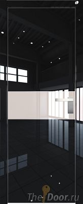 Дверь Profil Doors 104LK цвет Черный люкс кромка Матовый Алюминий с 4-х сторон стекло Lacobel Перламутровый лак