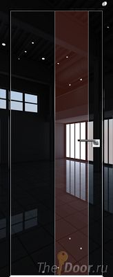Дверь Profil Doors 105LK цвет Черный люкс кромка Матовый Алюминий с 4-х сторон стекло Lacobel Коричневый лак