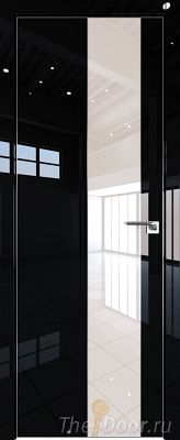 Дверь Profil Doors 105LK цвет Черный люкс кромка Матовый Алюминий с 4-х сторон стекло Lacobel Перламутровый лак