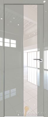 Дверь Profil Doors 105LK цвет Галька люкс кромка Матовый Алюминий с 4-х сторон стекло Lacobel Перламутровый лак