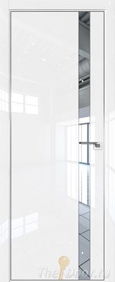 Дверь Profil Doors 106LK цвет Белый люкс кромка Матовый Алюминий с 4-х сторон стекло Зеркало