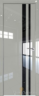 Дверь Profil Doors 116LK цвет Галька люкс кромка Матовый Алюминий с 4-х сторон стекло Lacobel Черный лак