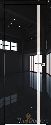 Дверь Profil Doors 122LK цвет Черный люкс кромка Матовый Алюминий с 4-х сторон стекло Lacobel Перламутровый лак