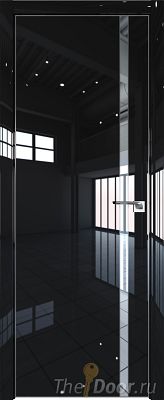 Дверь Profil Doors 122LK цвет Черный люкс кромка Матовый Алюминий с 4-х сторон стекло Зеркало