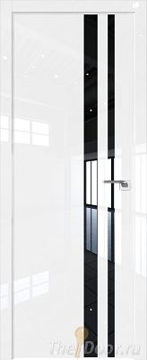 Дверь Profil Doors 16LK цвет Белый люкс кромка ABS в цвет с 4-х сторон стекло Lacobel Черный лак