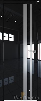 Дверь Profil Doors 16LK цвет Черный люкс кромка ABS в цвет с 4-х сторон стекло Lacobel Серебро Матлак