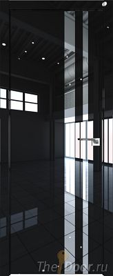 Дверь Profil Doors 16LK цвет Черный люкс кромка ABS в цвет с 4-х сторон стекло Зеркало