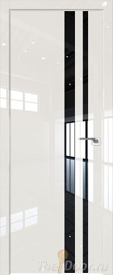 Дверь Profil Doors 16LK цвет Магнолия люкс кромка ABS в цвет с 4-х сторон стекло Lacobel Черный лак