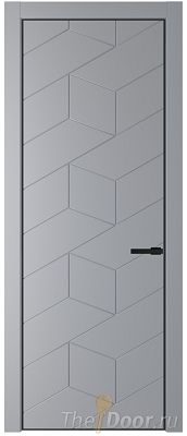 Дверь Profil Doors 9PA цвет Смоки (RAL 870-02) цвет профиля Черный матовый RAL9005