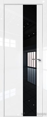 Дверь Profil Doors 5LK Белый люкс стекло Lacobel Черный Лак кромка алюминиевая Матовая