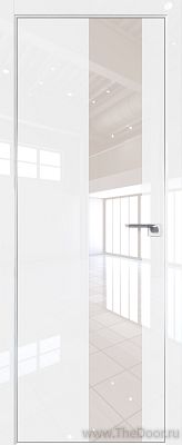 Дверь Profil Doors 5LK Белый люкс стекло Lacobel Перламутровый Лак кромка алюминиевая Матовая