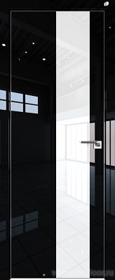 Дверь Profil Doors 5LK Черный люкс стекло Lacobel Белый Лак кромка алюминиевая Матовая