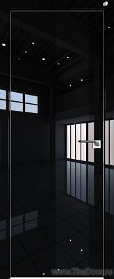 Дверь Profil Doors 5LK Черный люкс стекло Lacobel Черный Лак кромка алюминиевая Матовая