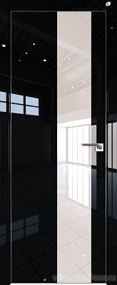 Дверь Profil Doors 5LK Черный люкс стекло Lacobel Перламутровый Лак кромка алюминиевая Матовая