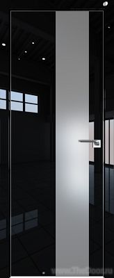 Дверь Profil Doors 5LK Черный люкс стекло Lacobel Серебро Матлак кромка алюминиевая Матовая