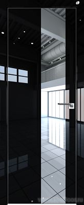 Дверь Profil Doors 5LK Черный люкс стекло Зеркало кромка алюминиевая Матовая