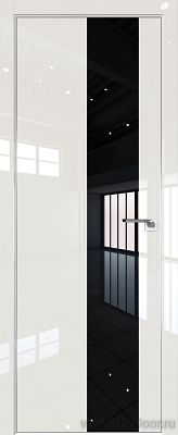 Дверь Profil Doors 5LK Магнолия люкс стекло Lacobel Черный Лак кромка алюминиевая Матовая