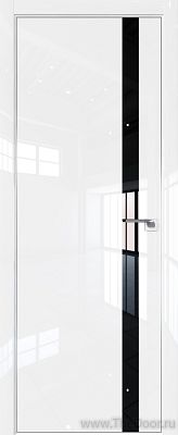 Дверь Profil Doors 6LK Белый люкс стекло Lacobel Черный Лак кромка алюминиевая Матовая