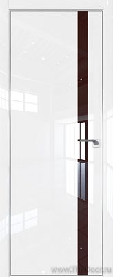 Дверь Profil Doors 6LK Белый люкс стекло Lacobel Коричневый Лак кромка алюминиевая Матовая