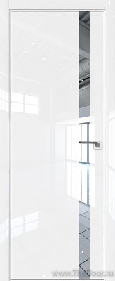 Дверь Profil Doors 6LK Белый люкс стекло Зеркало кромка алюминиевая Матовая