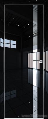 Дверь Profil Doors 6LK Черный люкс стекло Зеркало кромка алюминиевая Матовая